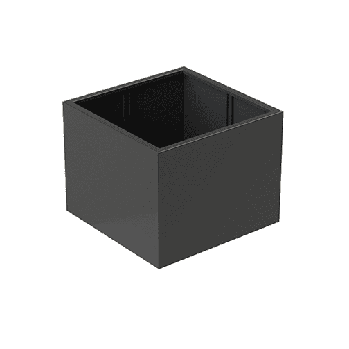 Ein rechteckiger Blumentrog aus pulverbeschichteten Aluminium